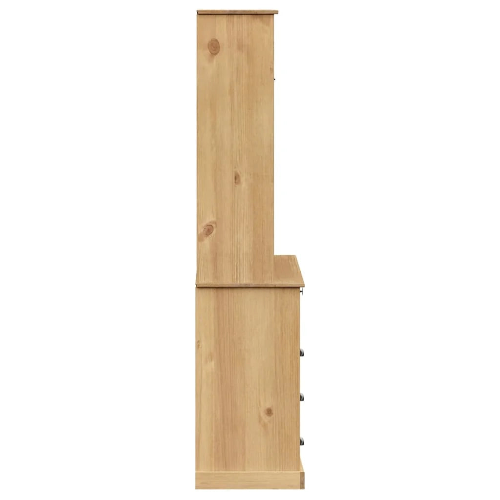 Buffet credenza cassettiera armadio mobile contenitore organizer cucina soggiorno salotto alto 80 x 40 x 176 cm legno di pino massiccio marrone 02_0035659