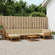 Set di divani da esterno con cuscino 8 pcs Naturale e Beige 3382771
