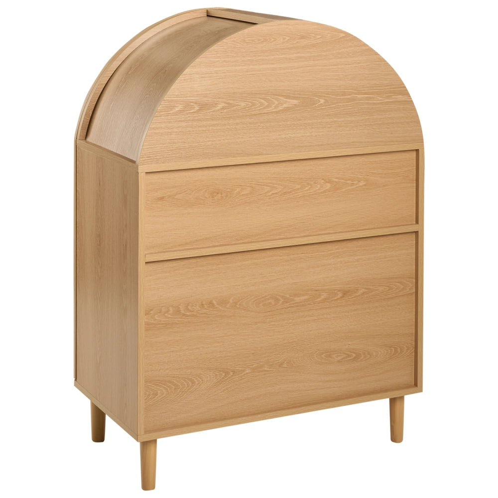 Scarpiera a 4 ripiani in MDF con frontali in rattan per 16 paia di scarpe per l'ingresso stile boho marrone chiaro