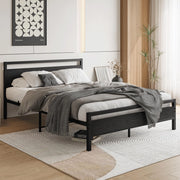 LETTO 140x200 cm con contenitore in MDF e metallo nero