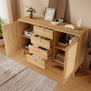 Madia con 4 cassetti e 2 ante, finitura rovere chiaro