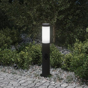 Lampada a paletto con presa elettrica 50 cm Acciaio Inox IP44 4006035