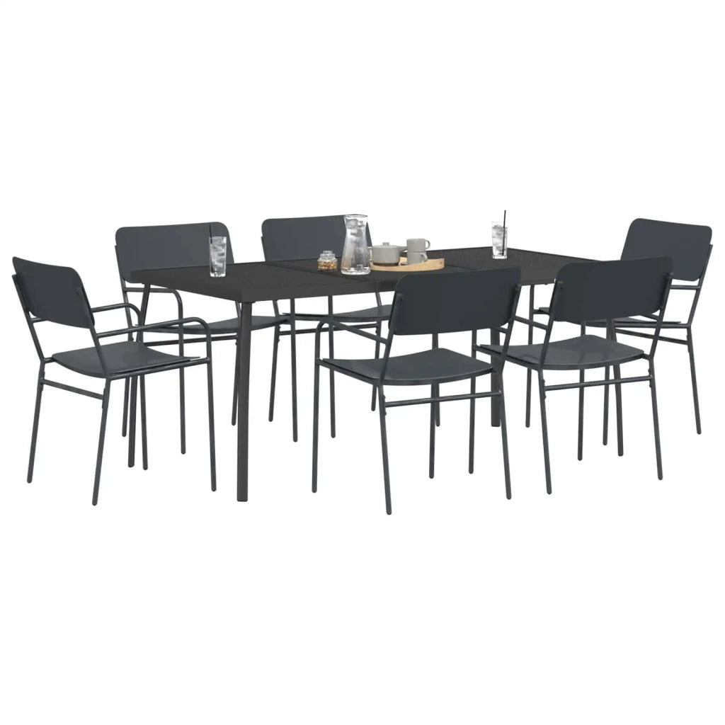 Set da pranzo 7 pz Antracite Acciaio 3422863