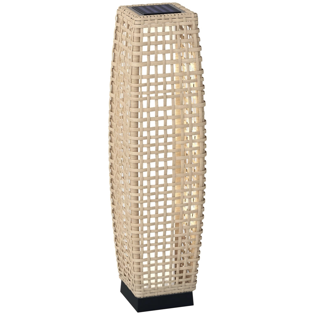 Lampada Solare da Giardino in Rattan Sintetico ¨C zephmum ¨C Naturale 21x21x78 cm