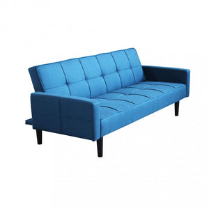 Divano Letto Anson 194x83x74 cm in Tessuto Blu melange