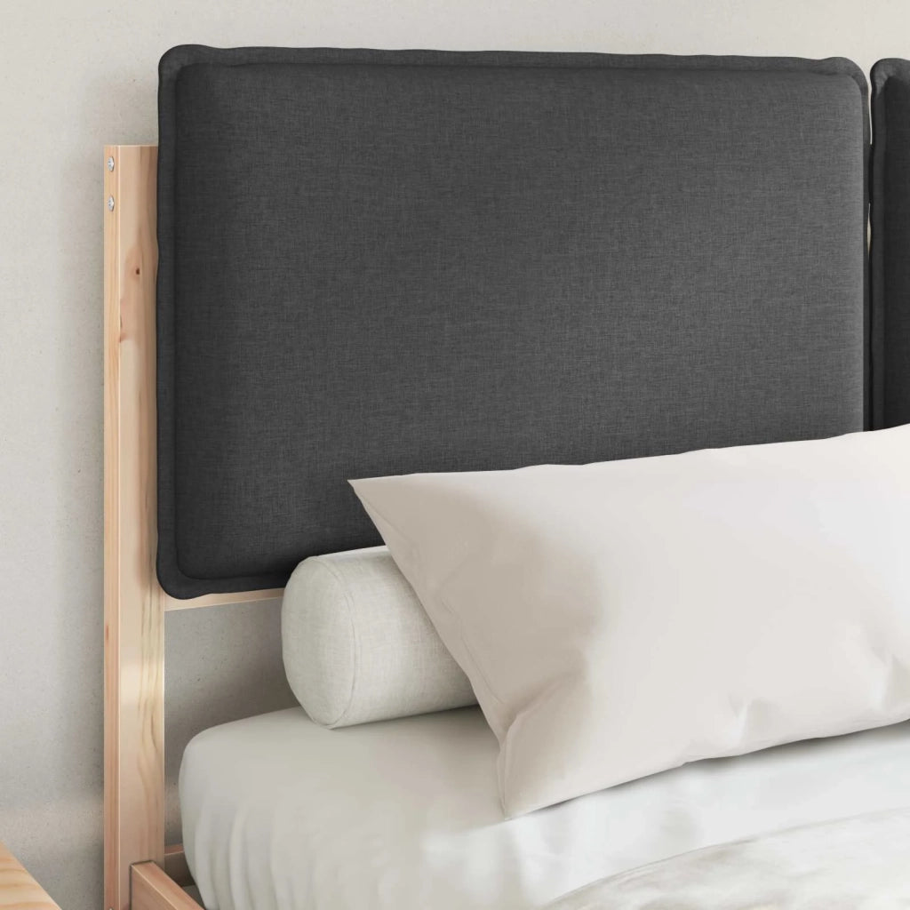 Letto con Testiera Rivestita Grigio scuro 160 x 200 cm 3398115