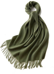 Sala invernale comoda e calda, sciarpa da donna lunga con piumini di cotone, morbida come il cashmere, 32*180cm, verde militare