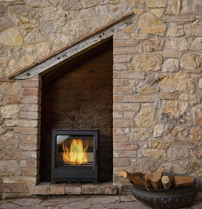 Stufa a Legna in Ghisa 8,1 kW 49x31x55 cm Ainhoa Nera