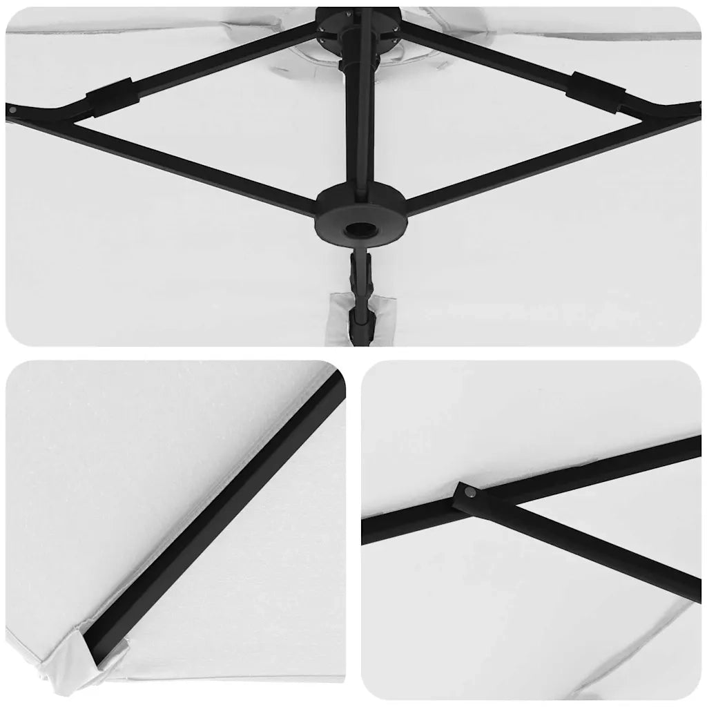 Ombrellone Sabbia 372 x 198 x 243 cm Poliestere e Alluminio 42003375