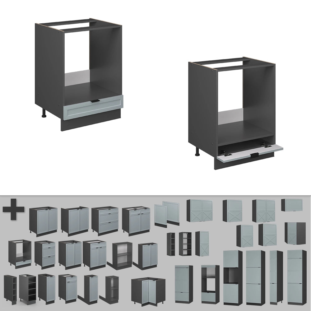 Vicco Mobile per forno da incasso Blu-grigio chiaro 60 cm , PL Marmo