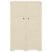 Armadietto in Plastica 79x43x125 cm Effetto Legno Bianco Angora 340592
