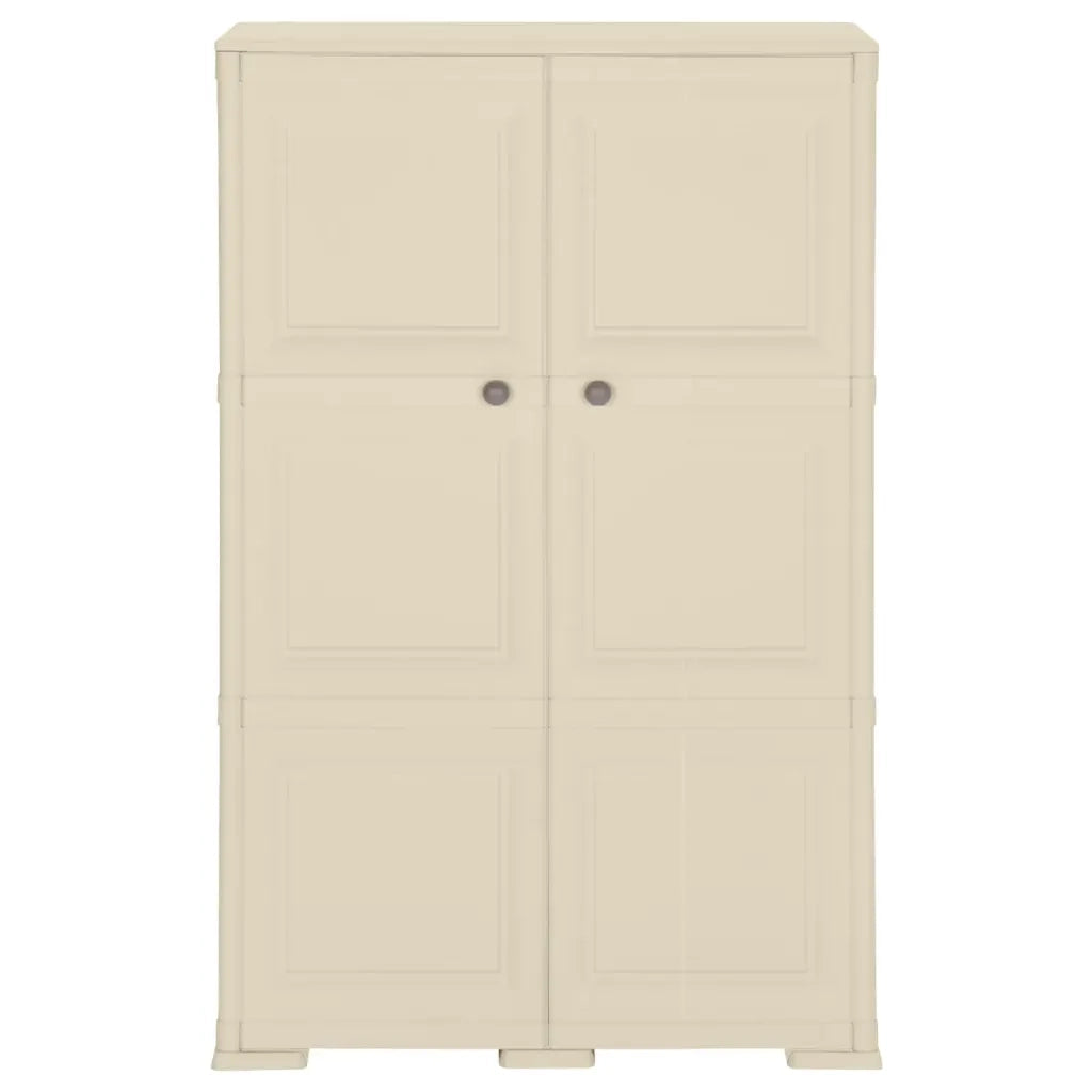 Armadietto in Plastica 79x43x125 cm Effetto Legno Bianco Angora 340592