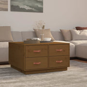Tavolino da Salotto ambra 80x80x45 cm Legno Massello di Pino 821520