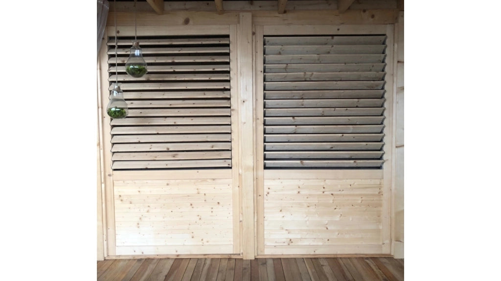 Recinto, pannello in legno con lamelle, set - impregnato in marrone - DOM703 - ALTANKA