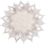 Tavolo Ronde Coperta 40x40 cm - Lino - Decorazione da Tavolo - Orlo - Tavolo da Pranzo - Tavolo da Salotto - Design Elegante