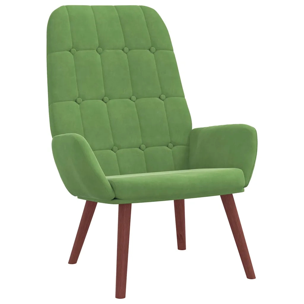 Poltrona Relax con Poggiapiedi Verde Chiaro in Velluto 3315141