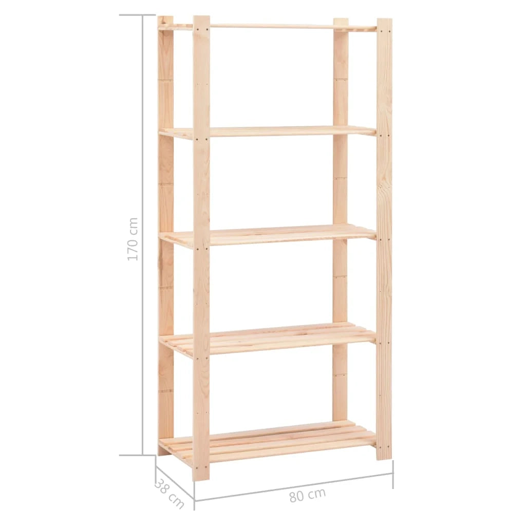Scaffali per unità di stoccaggio a 5 livelli set da 2 80 x 38 x 170 cm 250 kg beige 02_0045735