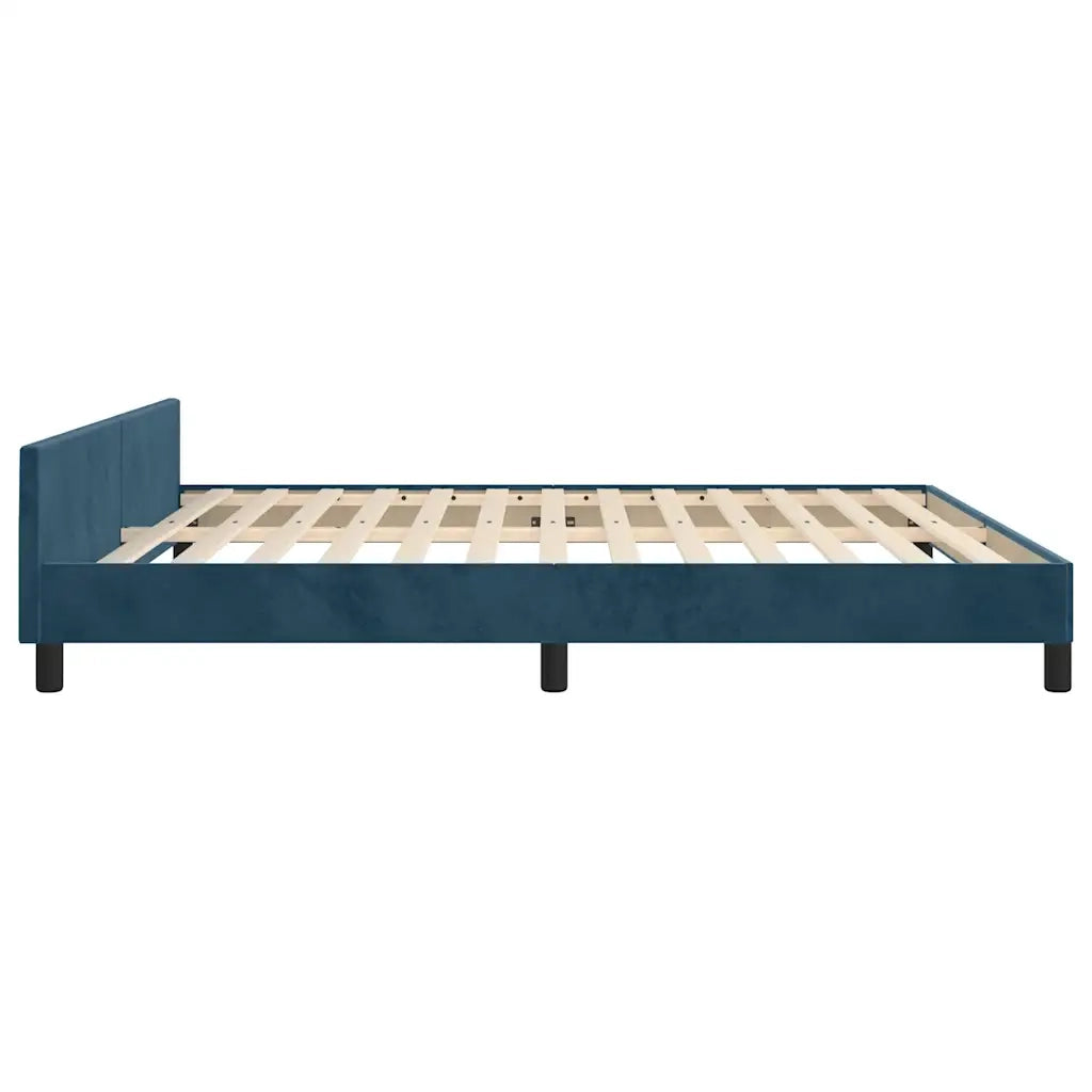 Giroletto senza Materasso Blu Scuro 160x200 cm in Velluto