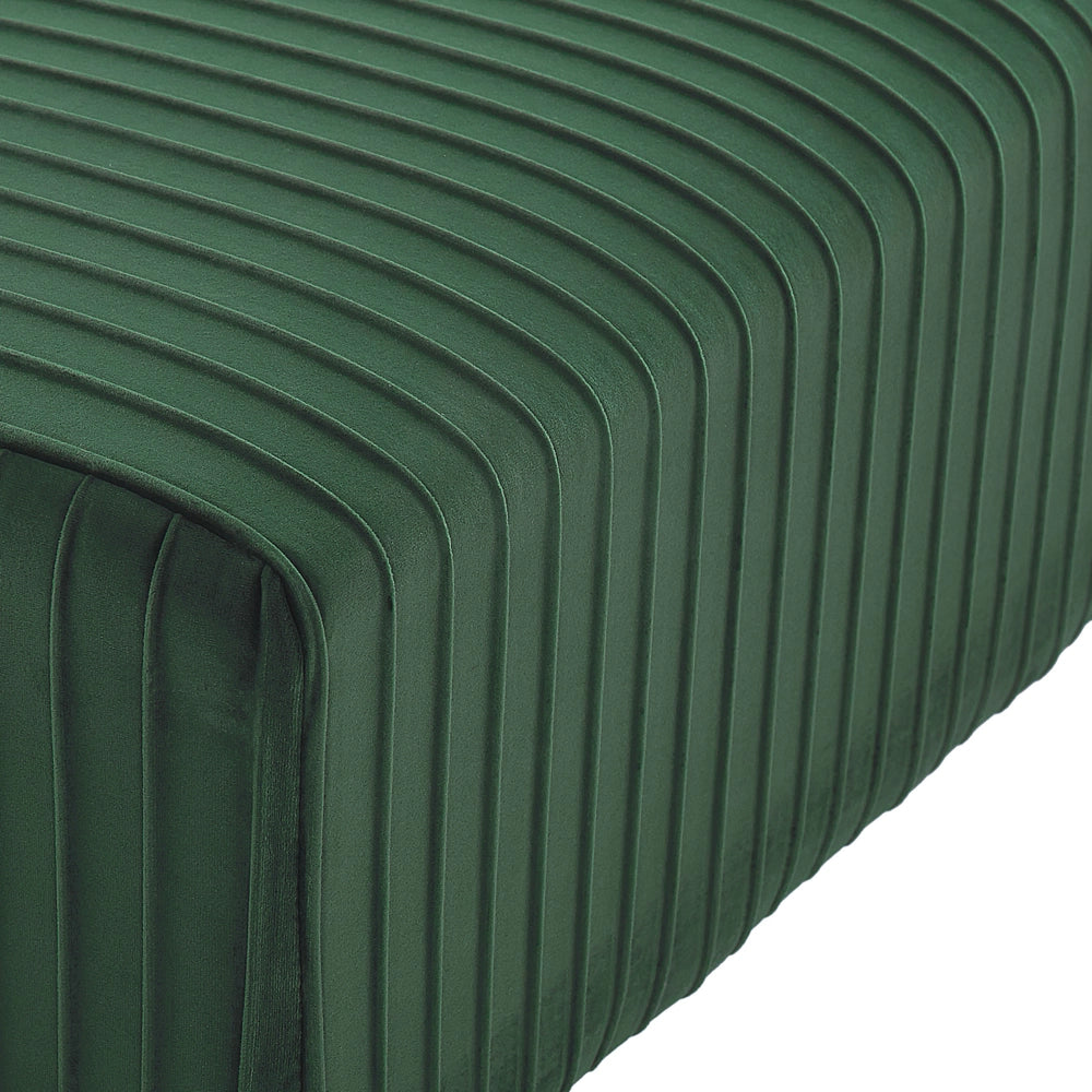 Panca Velluto Verde Smeraldo Imbottito Gambe In Metallo dorato 118 cm Glamour Soggiorno Camera Da Letto Corridoio
