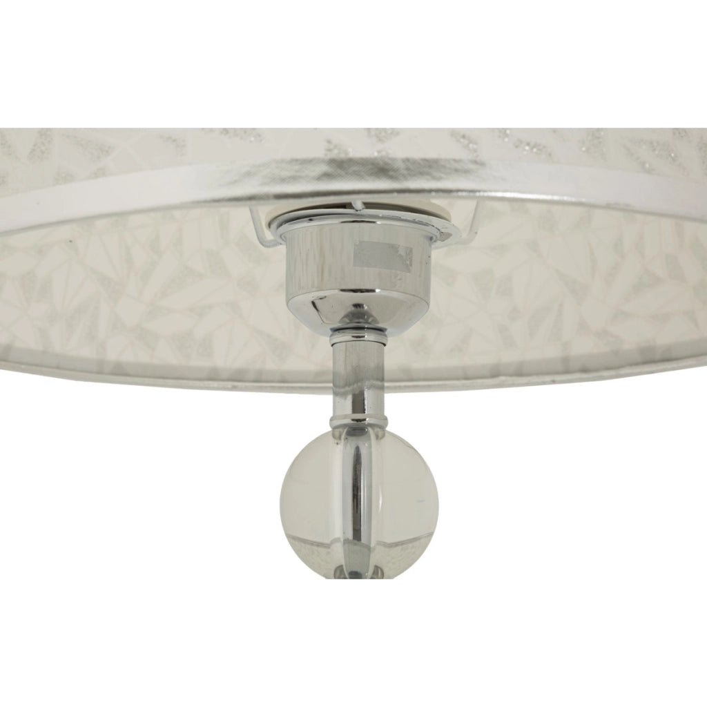 Lampada da Tavolo VKH907, Argento, Tessuto, 30x30x54 cm