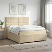 Letto box spring con materasso Crema 180 x 200 cm Tessuto 3454464