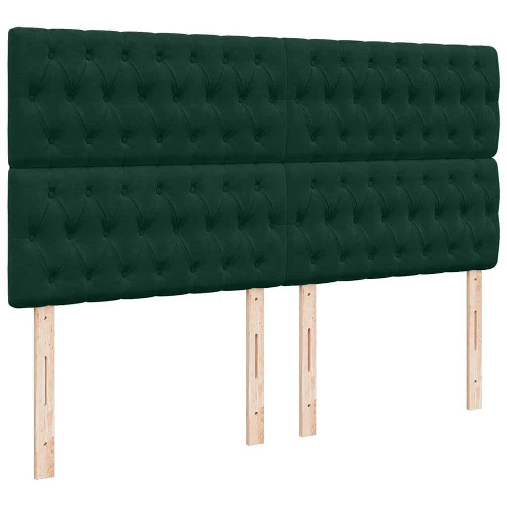 Giroletto a Molle con Materasso Verde Scuro 200x200 cm Velluto
