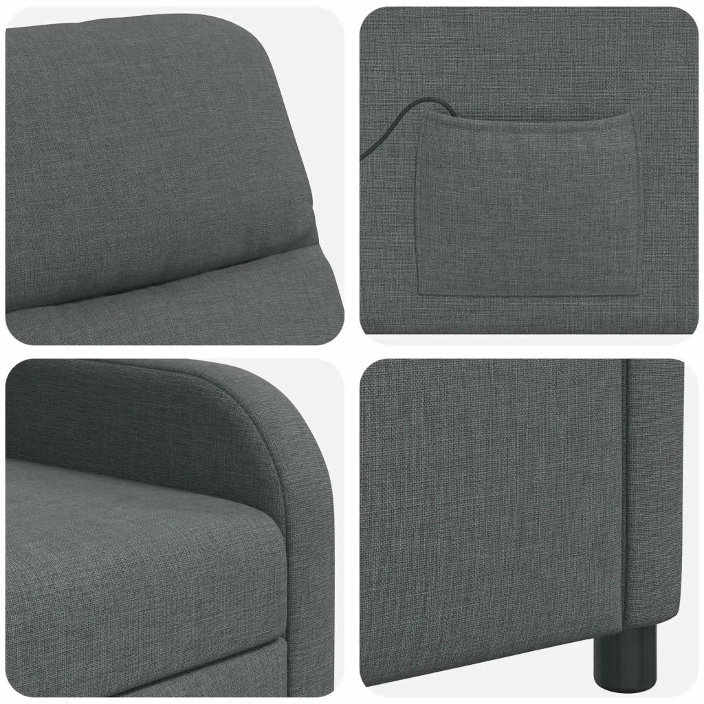 Divano Sedia-Poltrona Massaggiante Grigio Scuro Tessuto 966998