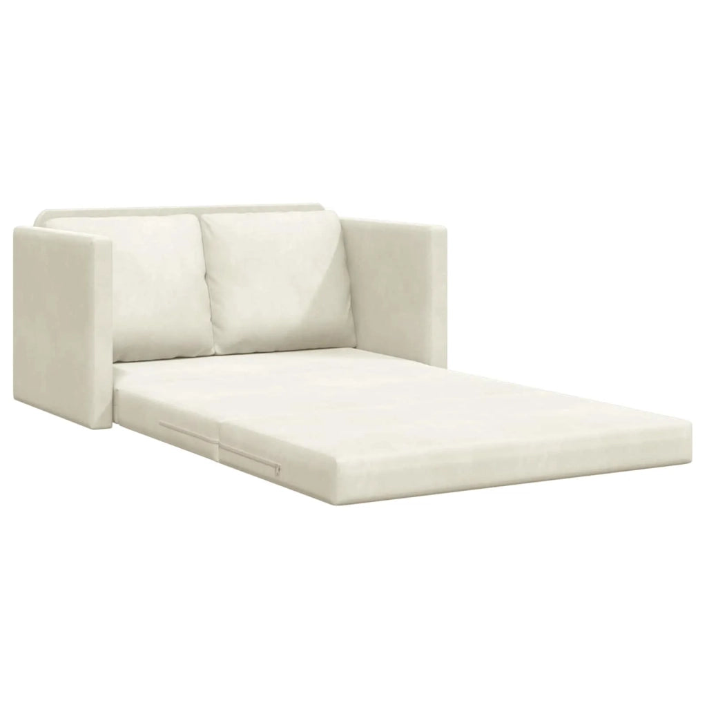 Divano letto Crema 204 x 122 x 60 cm Velluto 42007952