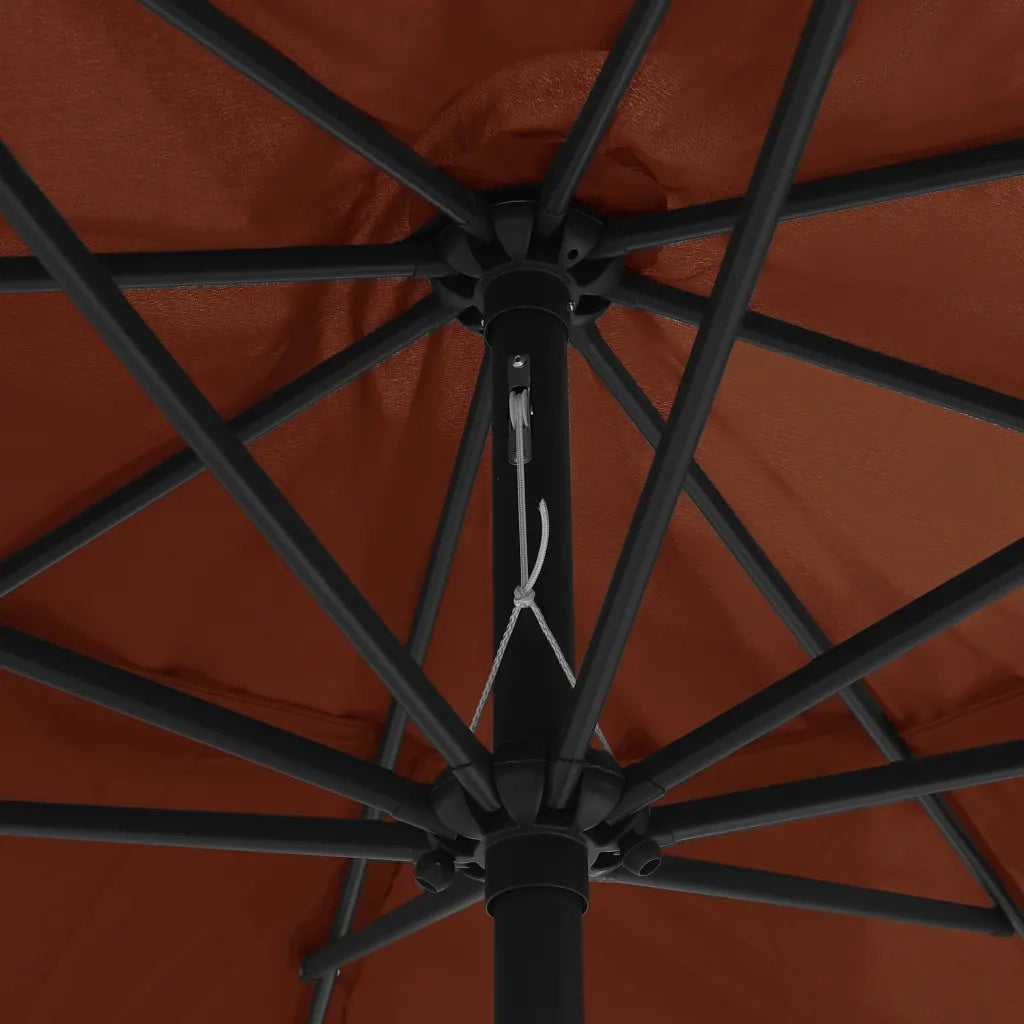 Ombrellone da Giardino con Palo in Metallo 390 cm Terracotta 47383
