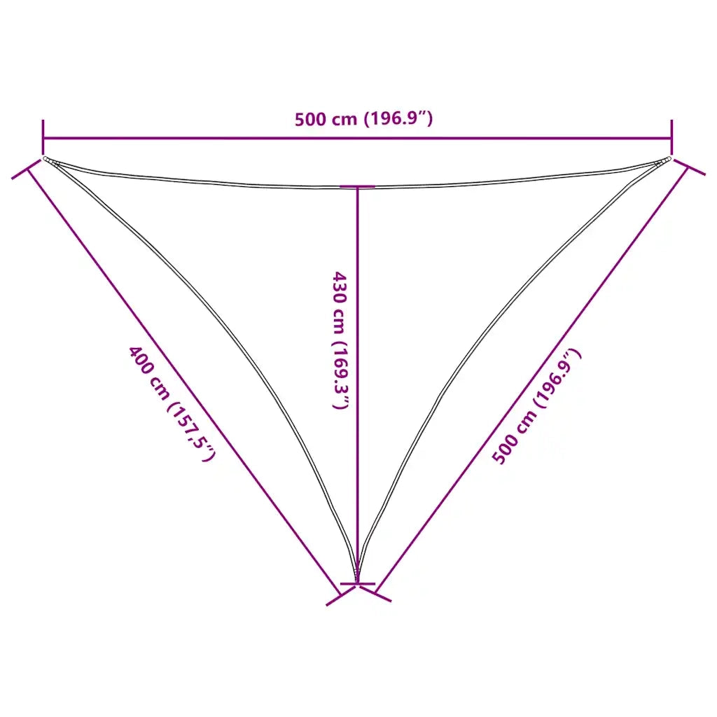 Vela Ombreggiante-Parasole a vela Oxford Triangolare 4x5x5 m Verde Scuro