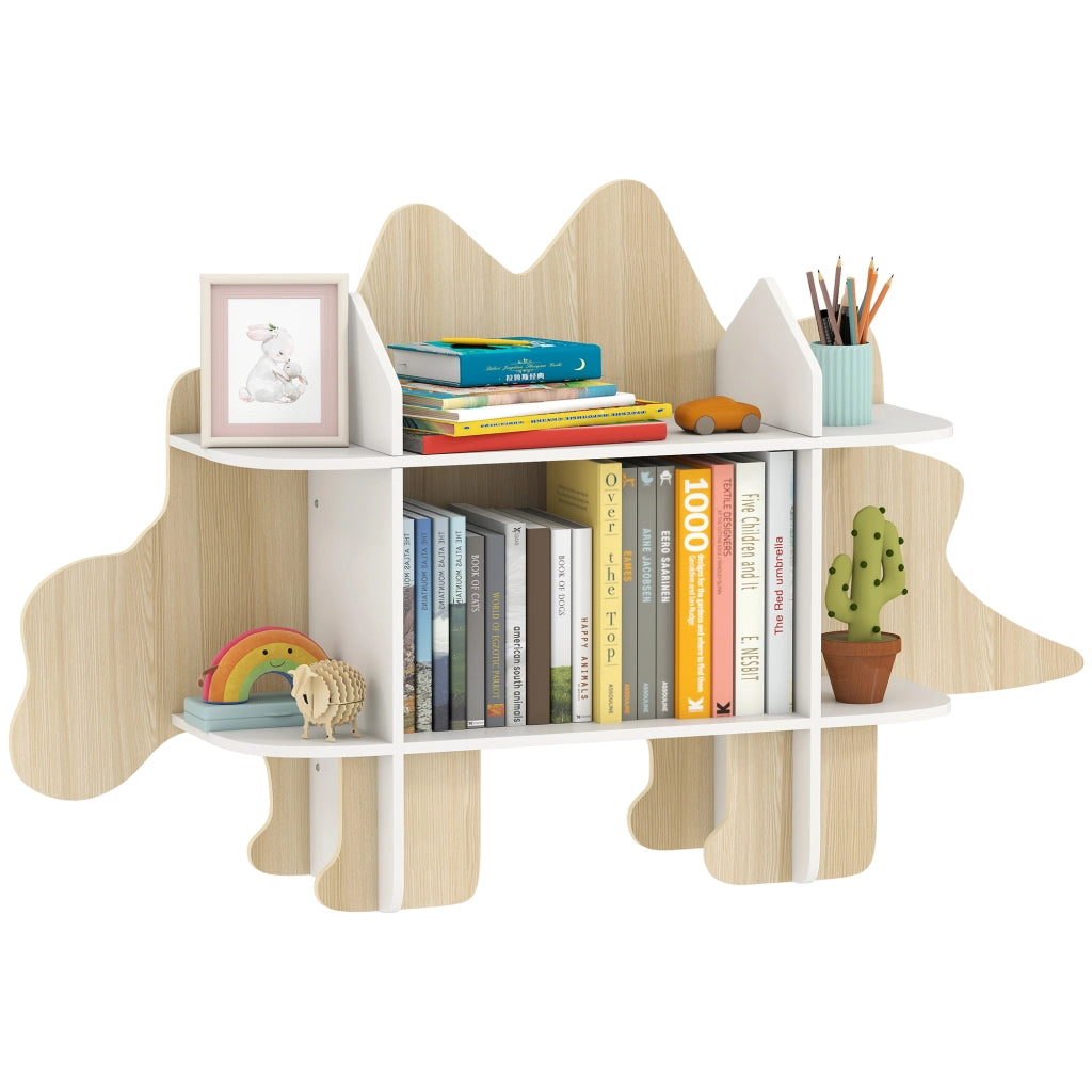 Libreria per bambini con 6 scomparti ¨C zephmum ¨C legno naturale 120x28x72cm
