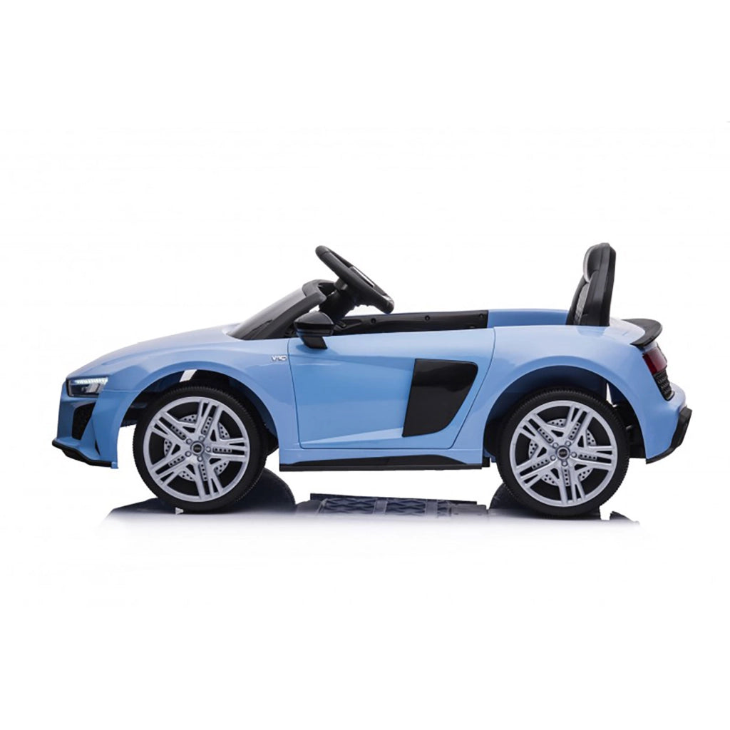 Macchina Elettrica per Bambini 12V Licenza Ufficiale Audi R8 New Spyder con Telecomando e Sedile in pelle Blu