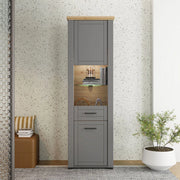 Mobile Espositore Piscinas, Vetrina 4 Ripiani, 60.5x41x194.5h cm Grigio