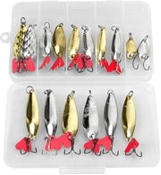 Set di lepel metalliche a tre punte con 20 lepel spinner metalliche per pesca a tre branchi e pesca del salmone