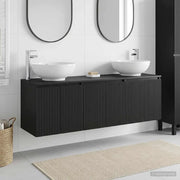 Set di Armadi da Bagno 3 pz Nero 49,5 x 44,5 x 65 cm