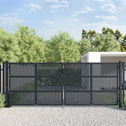Cancello da Giardino Antracite 400x125 cm in Acciaio 154573