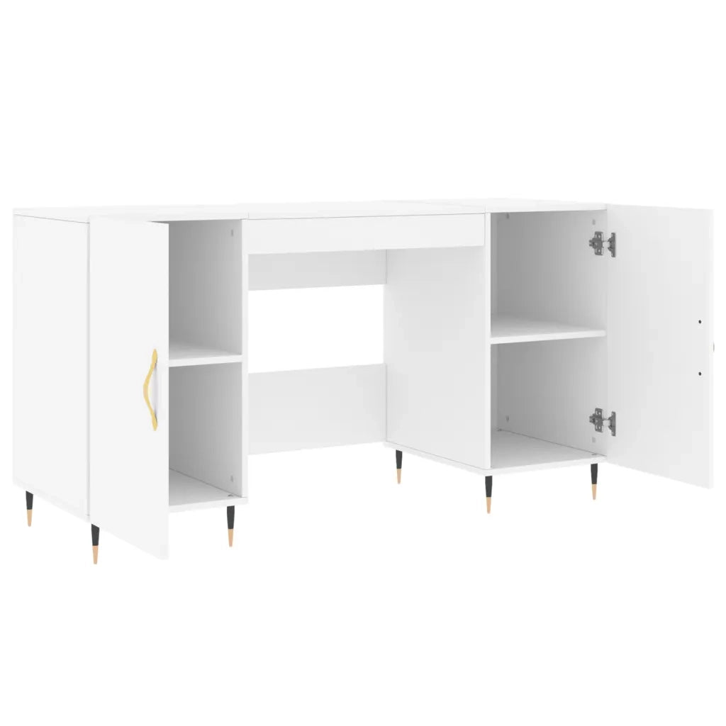Scrivania Bianca 140x50x75 cm in Legno Multistrato 829524