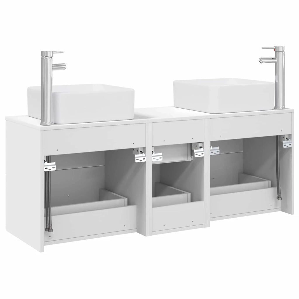 Set di Armadi da Bagno 3 pz Bianco 49,5 x 41 x 63 cm 3405827