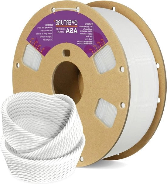 Filamento 3D 1,75mm Spola da 1KG di alta qualità resistente all'UV perfetto per parti funzionali all'aperto precisione dimensionale +/- 0,02mm - Naturale