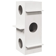 Cuccia per Gatti Bianca 43x43x90 cm in Legno Massello di Pino