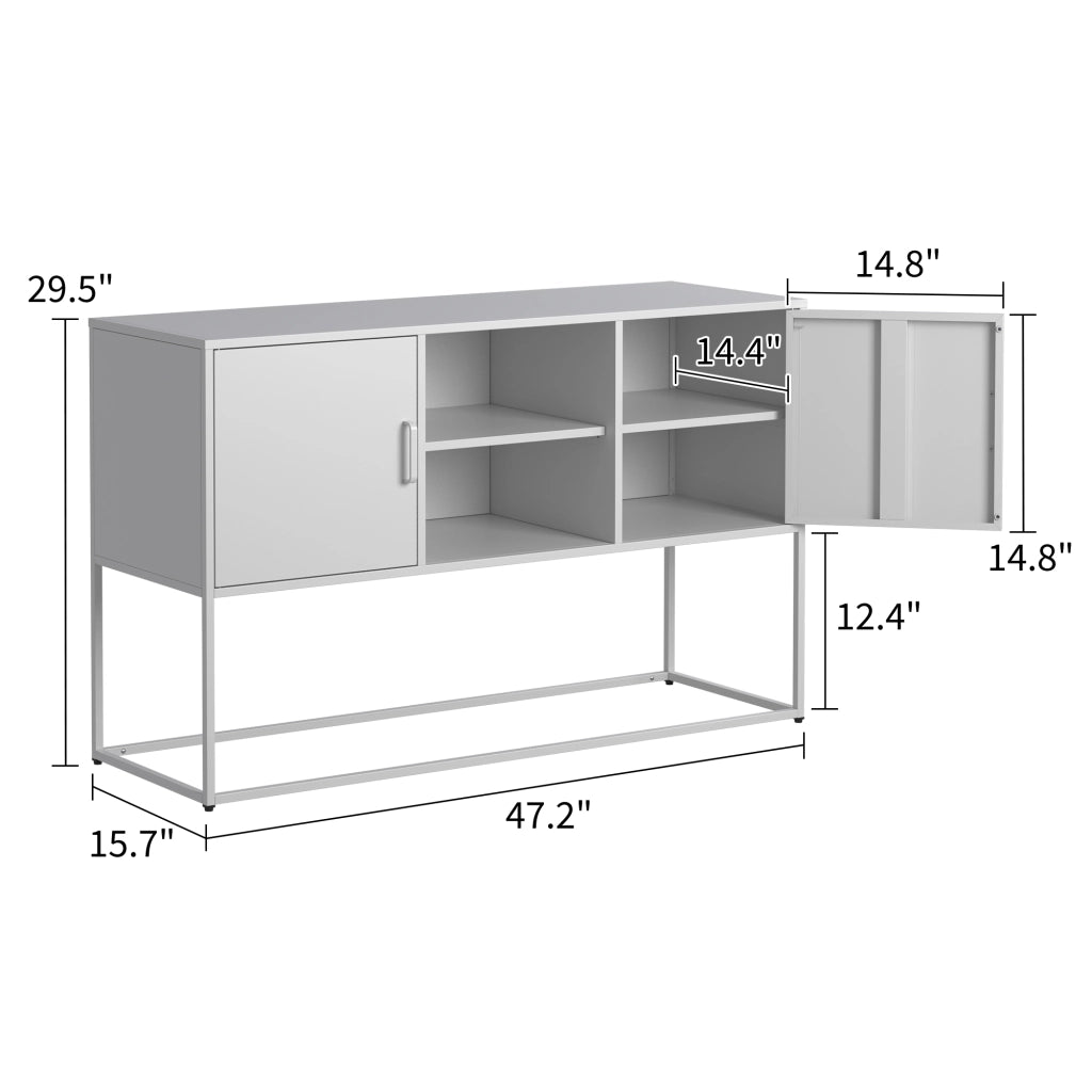 Armadio Bianco in Metallo con Ante ¨C zephmum ¨C 75x120x40 cm