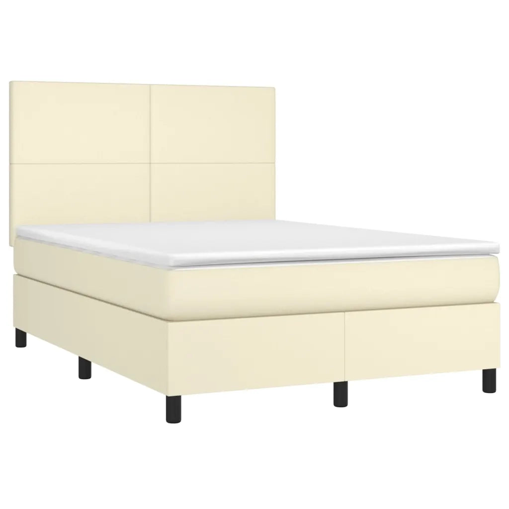 Giroletto a Molle con Materasso e LED Crema 140x190 cm cod mxl 55141