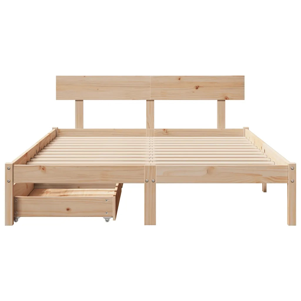 Letto senza Materasso 150x200 cm in Legno Massello di Pino 3301516