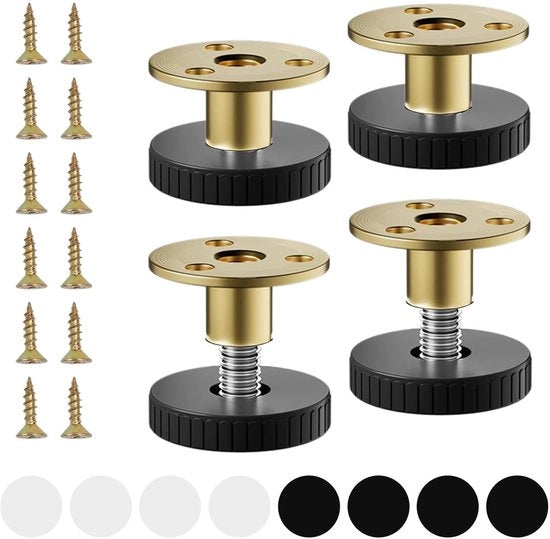 Set di Sosteggi per Tavolo Adattabili - 4 pezzi - Materiale di Alta Qualità - Acciaio - Pads Antiscivolo - Portata 27-40 mm