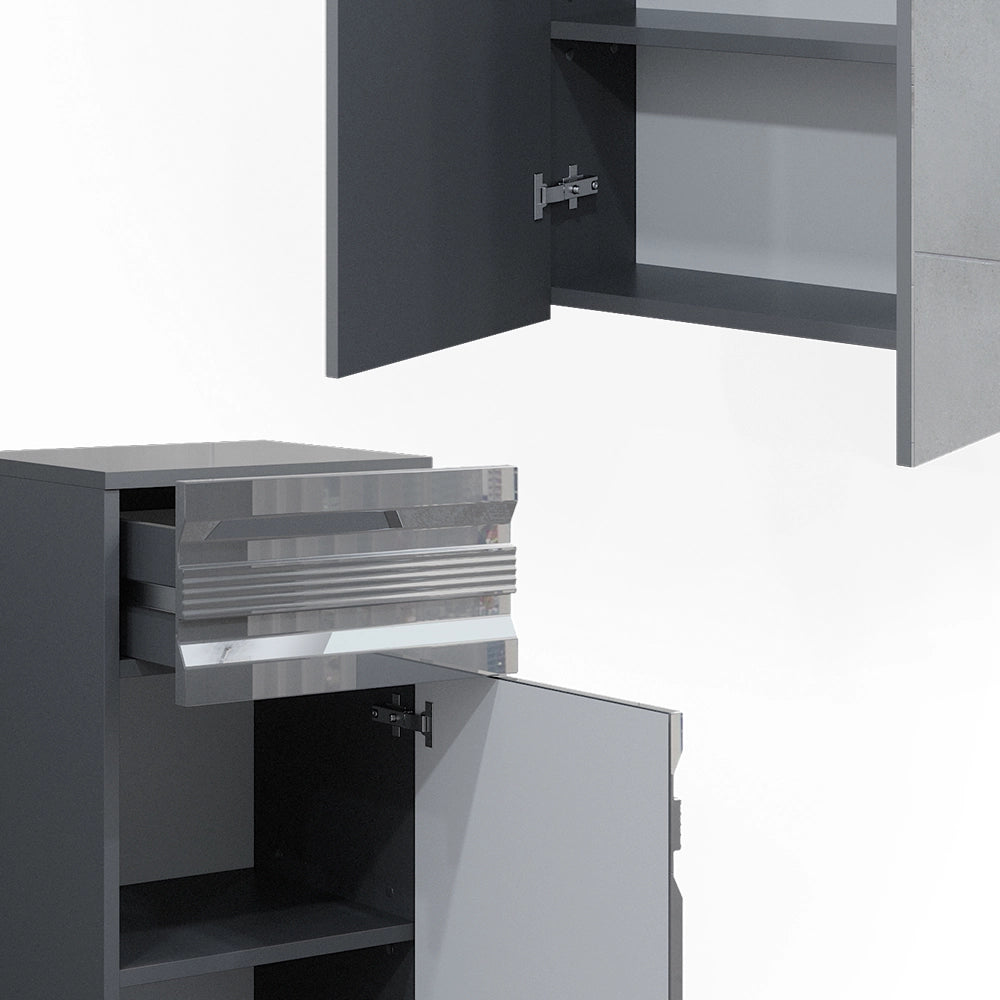Vicco Set mobili bagno Antracite lucido 3 parti