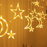 Illuminazione stellare e di luna per decorazioni natalizie, illuminazione esterna (luce calda)
