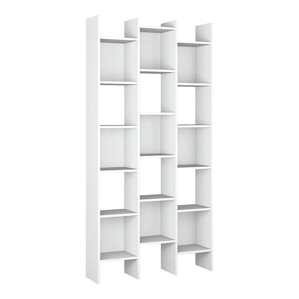 Biblioteca Areca, Libreria 18 Ripiani, 29x96x192h cm Bianco