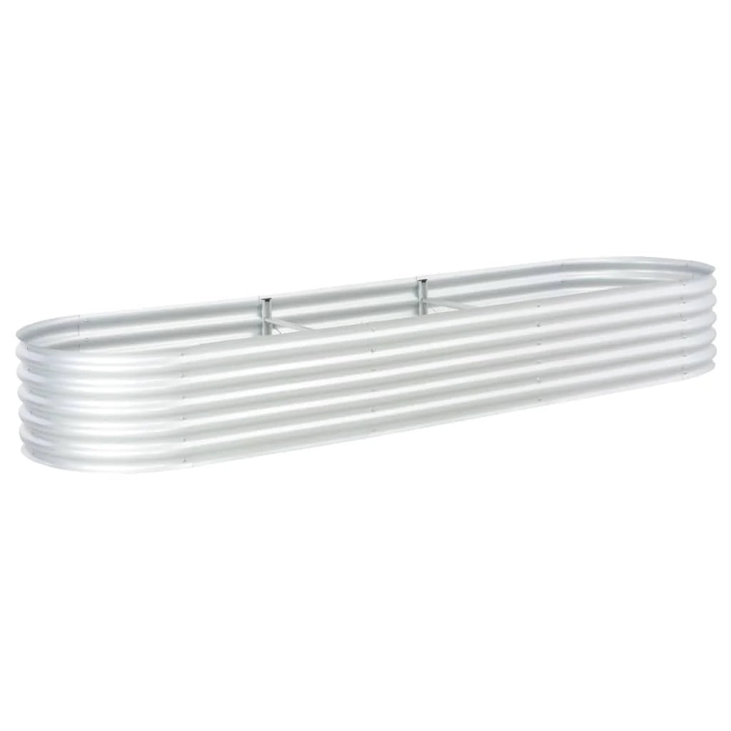 Fioriera rialzata per piante e fiori giardino 320 x 80 x 44 cm acciaio zincato argento 02_0001045