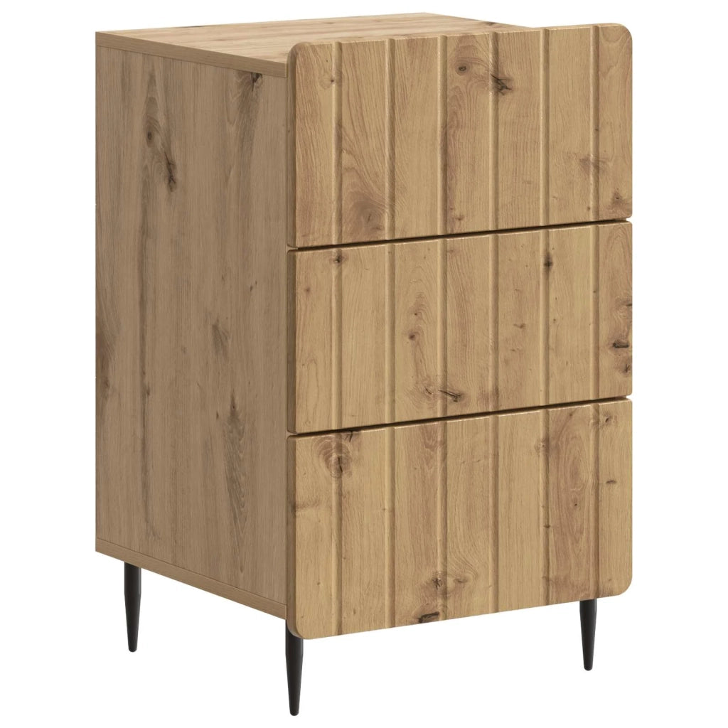 Comodino | Armadio da Notte | Mobiletto da notte con cassetto Rovere Artigianale 43x 41 x 68 cm