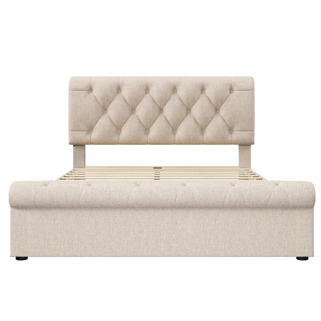 Letto matrimoniale 140x200 con 4 cassetti, testiera regolabile e materasso H3